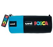 Estuche de Lona Uni Posca 8,5x19,5cm - Negro/Azul Uniball