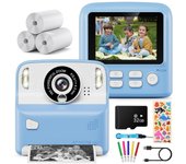 Kids Camera Instant Print,1080P Instant Camera, 2.4" Screen Children's Camera with 32GB Card 3 Rolls Print Paper