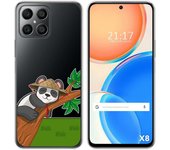 Funda Silicona Transparente para Huawei Honor X8 diseño Panda Dibujos