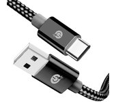 Niucom cable de carga rápida USB A a USB tipo C PD cables de nylon trenzado para smartphone, tablet y ordenador portátil