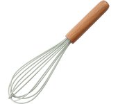 1PC Silicone Wooden Handle Manual Egg Beater Kitchen Mixer Handheld Egg Beater Milk Bubble Beater