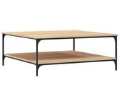 vidaXL Mesa de centro madera de ingeniería 100x100x40 cm Negro, Roble Sonoma, Roble ahumado Mesita de Salón o Comedor o Auxiliar Mesa de Café Meuble Salón