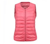 Women Autumn Winter Ultralight Thin Packable Down Sleeveless Jacket Zipper Plus Size Female O-Neck Casual Down Vest Coats