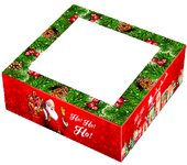 Caja para Tarta Glotomania - Modelo Santa Claus - Roja 30 X 7.5 Cm