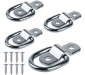 3/8” Heavy Duty D Rings Tie Down Anchors Ring Lashing Hooks Trailer Truck ATV Boat Kayak Wall Surface Mount Bracket 4Pcs/Set