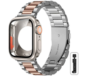 Change to Ultra Case+Band For Apple Watch 46mm 44 42mm 45mm Metal Stainless Steel strap for iWatch series Series 10 9 8 7 6 SE 5