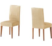 VALENTIA HOME Funda Silla Asiento/Respaldo Pack 2 París | Funda Silla Comedor o Cocina | Protector de Silla