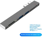 6 In 1 USB C Hub USB Type C Hub Adapter For MacBook Pro/Air M1 M2 2021 2020 2019 2018 Thunderbolt 3 PD USB 3.0 SD TF Card Reader