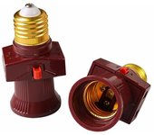 Juego de 2 casquillos de ladrón de tornillos E27 con interruptor 6A,250V