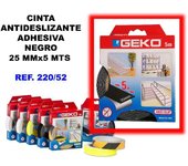 Cinta antideslizante adhesiva 25mmx  5mt.negra 220-52