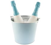 KOALA PASTEL Cubitera Metal Galvanizado 5L Azul Metalizado Facil de limpiar Apilable