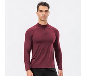 Men's Autumn Fitness Long-Sleeved Quick-Dry Running Tops Half-Zipper Slim-Fit Training Sweatshirt Baselayer Undershirts
