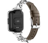 For Xiaomi Mi Band 8 Pro Smart wacth band Leather Strap+Metal For Redmi Watch 4 Bracelet For Mi Band 8 Pro  Breathable Straps