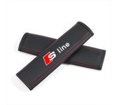 For Audi A3 A4 A5 A6 A7 A8 Q3 Q5 Q7 Q8 TT S LINE Car Accessories 2Pcs Car Seat Belt Nappa Leather Safety Belt Shoulder Covers