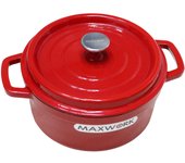 MAXWORK Cocotte Olla Esmaltada de Hierro Fundido Φ24, Esmalte Interior de Alta Calidad, Antiadherente, Fácil de Limpiar, Blanco
