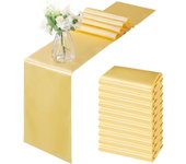 Paquete de 12 Caminos de Mesa de satén Deep Pink de 12x108 pulgadas, Caminos de Mesa para banquetes de Boda y Fiestas de cumpleaños