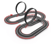 Pista Scalextric Compac Fórmula Race to Win. Incluye coches,mando con turbo,vallas,puente,rampa y looping.5,6 metros de pista 114x107 cm (C10510S500)