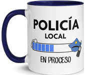Kembilove Taza cerámica policia local - tazas de cafe - tazas originales para regalar - tazas desayuno 350ML – Policia Local - Regalo original para policías - Cumpleaños, jubilación, graduación, navidad