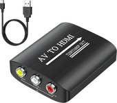 HD 1080P AV to HDMI RCA to HDMI Composite Adapter Converter with USB Cable CVBS AV Adapter for HDTV BOX VHS VCR DVD N64 Wii PS1/