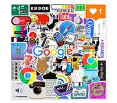 10/30/50pcs Cartoon Programming 404 Network Error Graffiti Stickers Laptop Motorcycle Car Skateboard Waterproof Sticker Decal