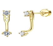 2Pcs Dainty Stainless Steel Flat Back Stud Earrings for Women, Trendy Cartilage Earrings Small Huggie Hoop Earrings Jewelry