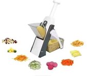Cortador de Verdura Multifuncional con Cuchillas de Acero Inoxidable, Mandolina de Cocina Manual, Espirilizador Cortador de Verduras para el Chef y el Hogar