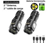 3LED Super Bright Flashlight Portable Mini Burst Flash Torch Rechargeable Outdoor Emergency Spotlight with Pen Clip Tail Magnet