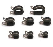 10pc Rubber Lined P Clips Cable Mounting Hose Pipe Clamp Fixing Pipes Stainless Steel Hardware Fasteners 6/8/10/12/14/16/20/24mm