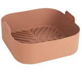 21cm Silicone Air Fryers Oven Baking Tray Pizza Fried Chicken Airfryer Reusable Basket Mat Non-Stick Square Air Fryer Pan