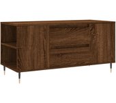 vidaXL Mesa de centro madera ingeniería 102x44,5x50 cm Blanco, Negro, Blanco brillante Mesita de Salón o Comedor o Auxiliar Mesa de Café Meuble Salón