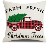 Christmas Cushion Covers 45x45 cm Farmhouse Xmas Decor Red Black Buffalo Plaids Santa Pillow Cover Winter Holiday Decorations