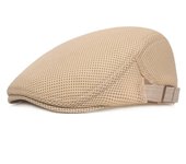 Men Fashion Golf Hat Newsboy Style Mesh Breathable Beret Hat Peaked Cap Golf Hat