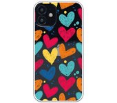 Funda compatible con iPhone 12 Mini - Corazones color