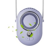 Ventilador de cuello portátil, ventilador de aire acondicionado portátil, enfriador de aire acondicionado portátil con pantalla LCD para viajes al aire libre, hogar, camping, escritorio, deportes