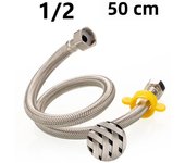 304 Stainless Steel Faucet Braided Water Pipe 1/2 Inch Hot and Cold Water Faucet Inlet Hose Heater Flexible Connecting Pipe