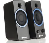 NGS GSX-200 Altavoz 20 W Black - Altavoces (2.0 Channels, Wired, 3.5 mm, 20 W, Black)