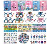 JCDZSW 110 piezas de suministros para recuerdos de fiesta, decoraciones de cumpleaños - incluye 12 piezas de pulseras de bofetada, llaveros, máscaras, pegatinas de tatuajes, bolsas de regalo, 50 pegatinas, recuerdos de fiesta temáticos, decoraciones de c