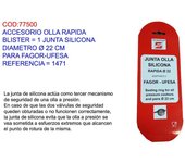 Accesorio olla rapida bl 1 junta silicona ø22cm fagor-ufesa 1471
