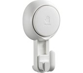 Juego de 6 Ganchos Ventosa de Plástico Gancho Succión de Pared Fuerte Colgador Ventosa, Percha Ventosa Baño/Toallero Ventosa para Albornoz Abrigo Corona, Perchero de Cocina Baño 5KG Blanco
