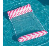 Foldable Striped Inflatable Lounge Chair, Suitable For Swimming Pool Parties And Beach Leisure Floating Beds With Net Backrest