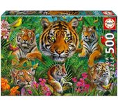 PUZZLE 500 PIEZAS JUNGLA DE TIGRES DE EDUCA
