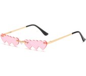 Alta Retro Vintage Lolita en forma de corazón Aviator Marco de plástico Mujeres Gafas de Sol