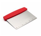 Cortador de harina de acero inoxidable con escala, cortador de masa, mango de plástico, cortador de fideos, pala de harina, utensilio de cocina