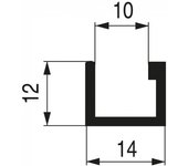 PERFIL HORIZONTAL "U" SP10 PLATA MATE 2M.