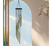 Rotating Solid Wood Aluminum Pipe Wind Chime Waterproof 12 Pipe Classic Matching Music Wind Chime Wall Hanging Decor Wind Chimes