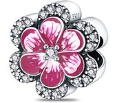 925 Sterling Silver Sunflower Sakura Clover Floral Plants Series Charm Beads Fit Original Bracelets DIY Jewelry Gifts