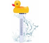 Termómetro flotante para piscina, termómetro flotante con cuerda, termómetro de agua estilo pato para piscinas al aire libre
