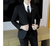 High-End Men's Wedding Suit 3-Piece Set Handsome Banquet Smart Casual Fashionable Three-Quarter Length Vest Trousers Four Season