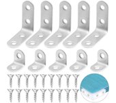 20 piezas soportes de soporte de ángulo de 90 grados, soporte de ángulo recto soporte en forma de L de acero inoxidable con 60 tornillos