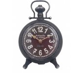 CAPRILO REGALOS & DECORACIÓN Reloj Decorativo de Mesa de Metal y Cristal "París". Adornos y Esculturas Reto. Regalos Originales. Decoración Hogar. 16,50 x 8,50 x 26 cm